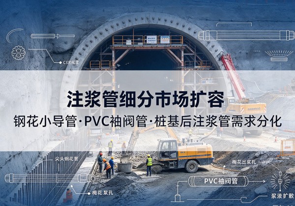 龙马潭注浆管细分市场扩容，隧道钢花小导管、PVC 袖阀管、桩基后注浆管需求分化